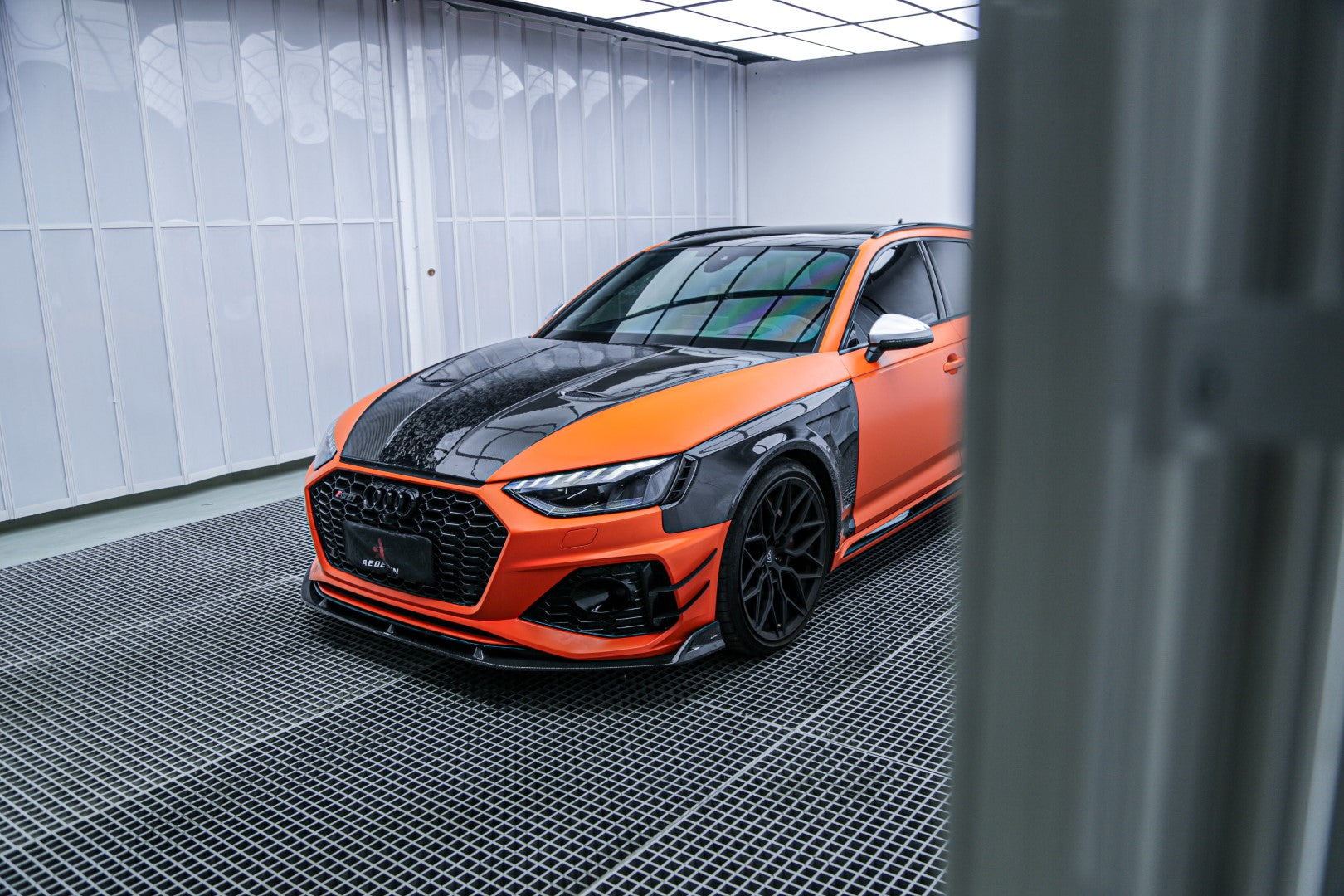 Audi RS4 B9 2018 2019 & RS4 B9.5 2020 2021 2022 2023 2024 With Aftermarket Parts - AE Front Canards Carbon Fiber from  ArmorExtend