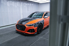 Audi RS4 B9 2018 2019 & RS4 B9.5 2020 2021 2022 2023 2024 With Aftermarket Parts - AE Front Canards Carbon Fiber from  ArmorExtend