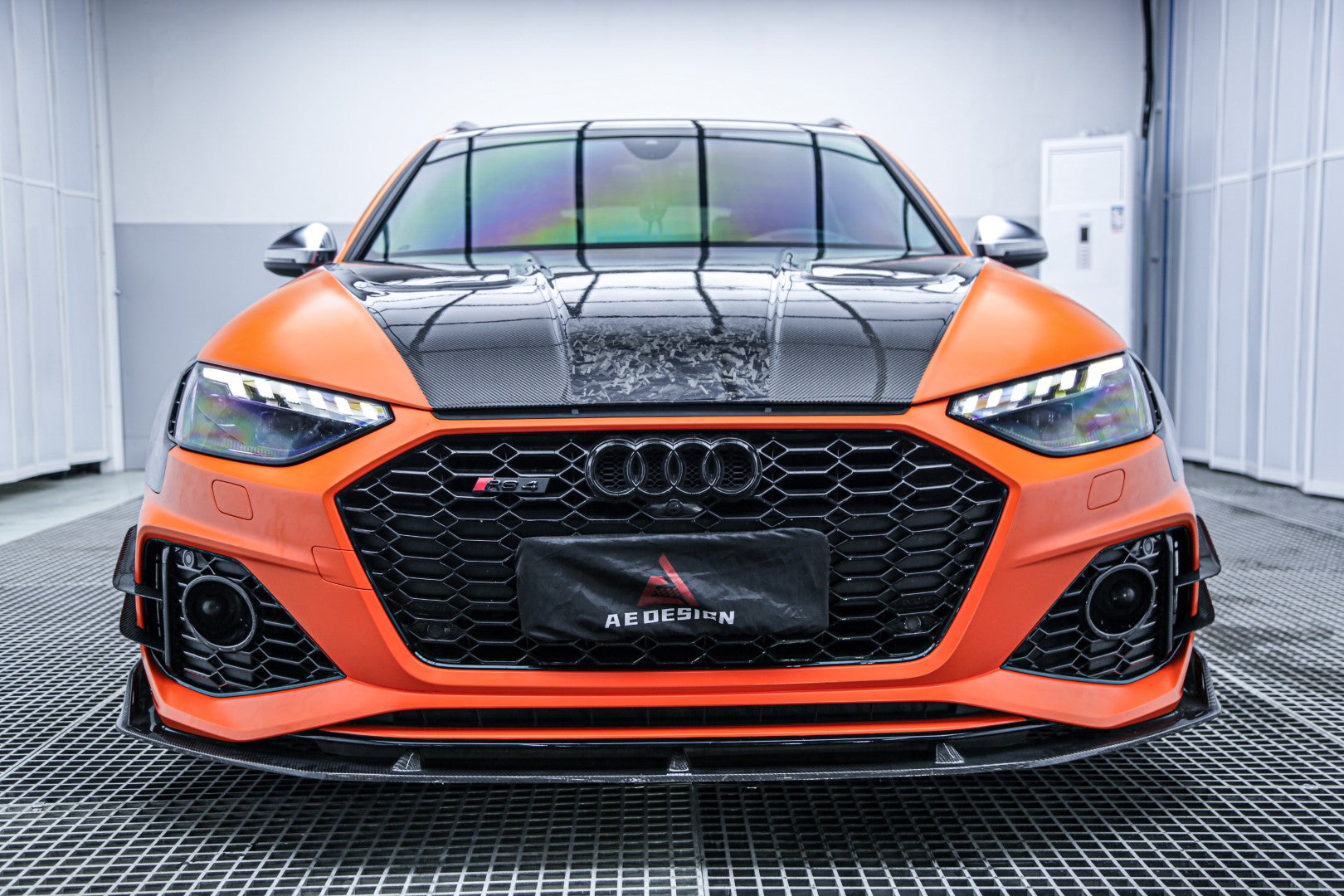 Audi RS4 B9 2018 2019 & RS4 B9.5 2020 2021 2022 2023 2024 With Aftermarket Parts - AE Front Canards Carbon Fiber from  ArmorExtend