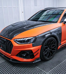 Audi RS4 B9 / B9.5 2018-ON with Aftermarket Parts - AE Vacuumed Carbon Front Fenders?from ArmorExtend

