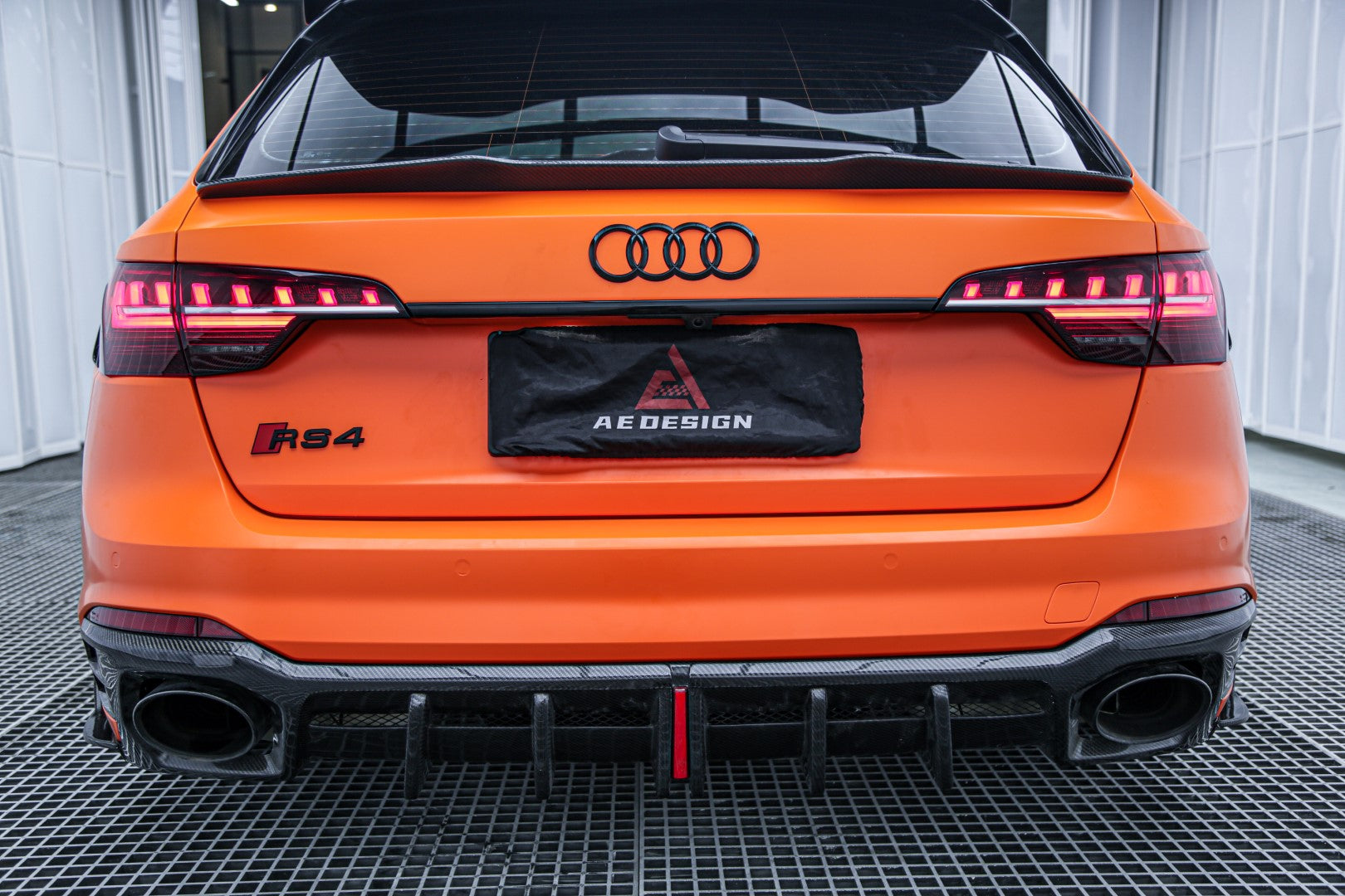 Audi RS4 B9 B9.5 2018 2019 2020 2021 2022 2023 2024 & S4 / A4 Avant B9 B9.5 2017 2018 2019 2020 2021 2022 2023 2024 with Aftermarket Parts - AE Rear Spoiler Carbon Fiber from?ArmorExtend