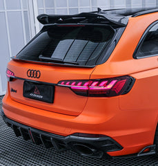 Audi RS4 B9 B9.5 2018 2019 2020 2021 2022 2023 2024 & S4 / A4 Avant B9 B9.5 2017 2018 2019 2020 2021 2022 2023 2024 with Aftermarket Parts - AE Rear Spoiler Carbon Fiber from?ArmorExtend