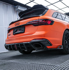 Audi RS4 B9 B9.5 2018 2019 2020 2021 2022 2023 2024 & S4 / A4 Avant B9 B9.5 2017 2018 2019 2020 2021 2022 2023 2024 with Aftermarket Parts - AE Rear Spoiler Carbon Fiber from?ArmorExtend
