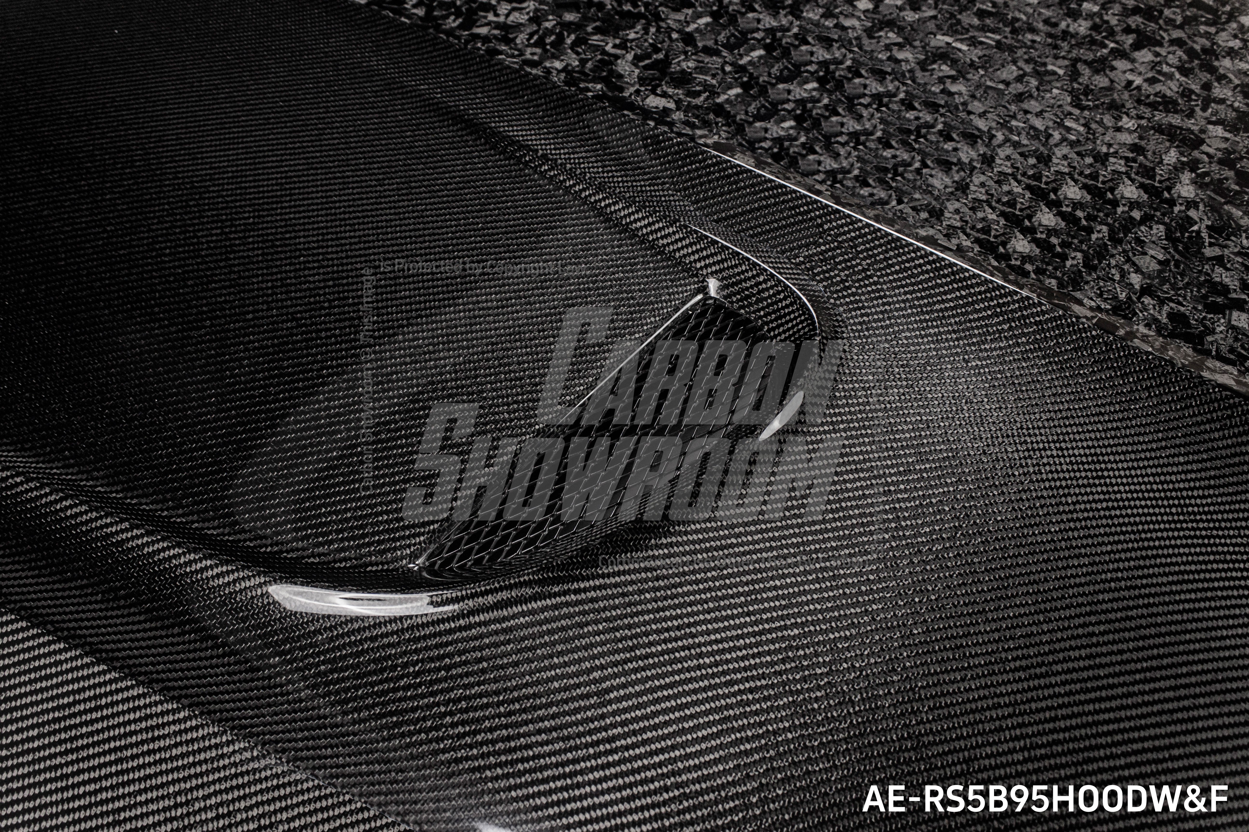 Audi RS5 S5 A5 B9 B9.5 2017 2018 2019 2020 2021 2022 2023 2024 with Aftermarket Parts - AE Style Hood Bonnet Carbon Fiber from?ArmorExtend