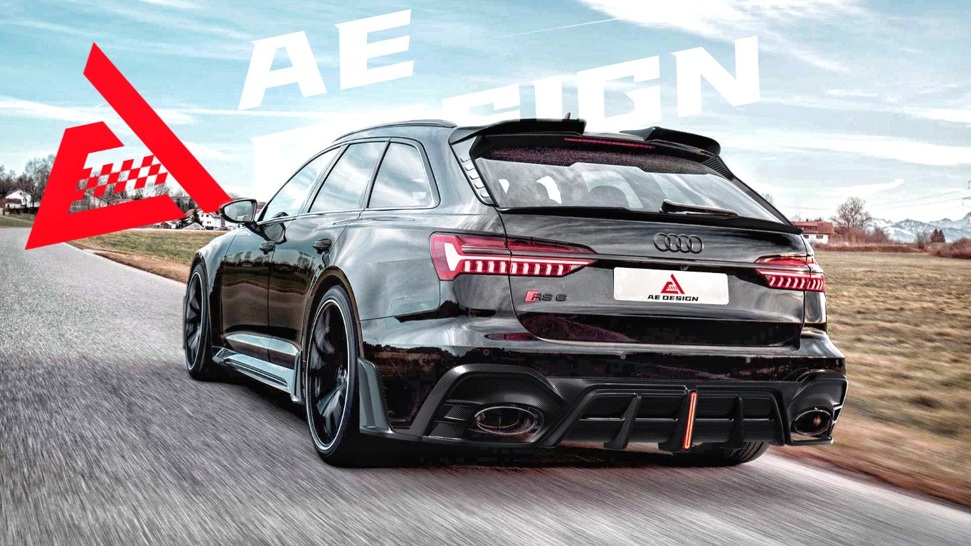 Audi RS6 C8 2020-ON with Aftermarket Parts - Rear Roof Spoiler Dry Pre-preg Carbon Fiber from Armorextend