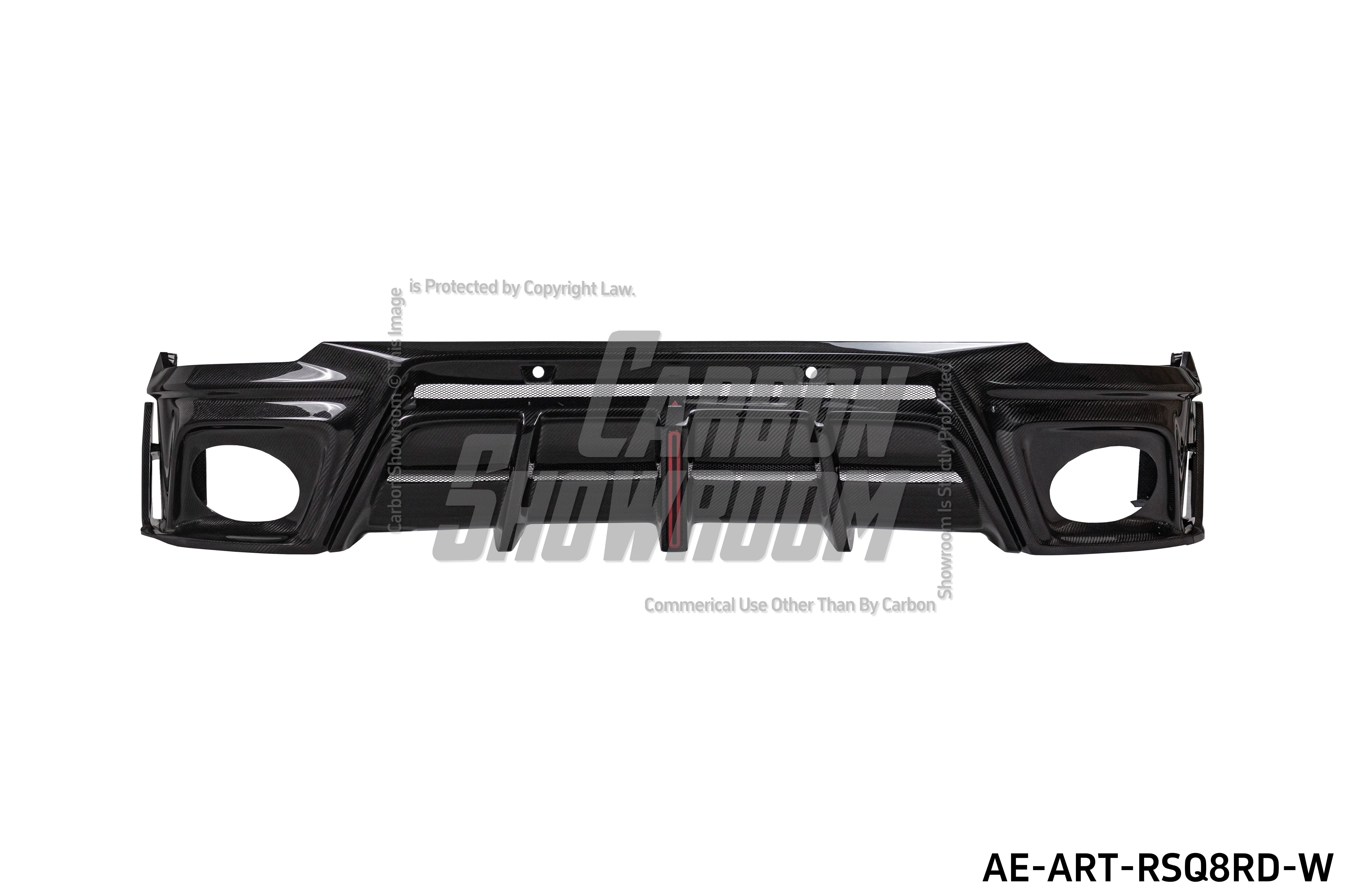 Audi RSQ8 2021 2022 2023 2024 SQ8 Q8 (requires you to upgrade the exhaust tips to RSQ8 version) 2020 2021 2022 2023 2024 with Aftermarket Parts - AE Rear Diffuser Pre-Preg Carbon Fiber from ArmorExtend