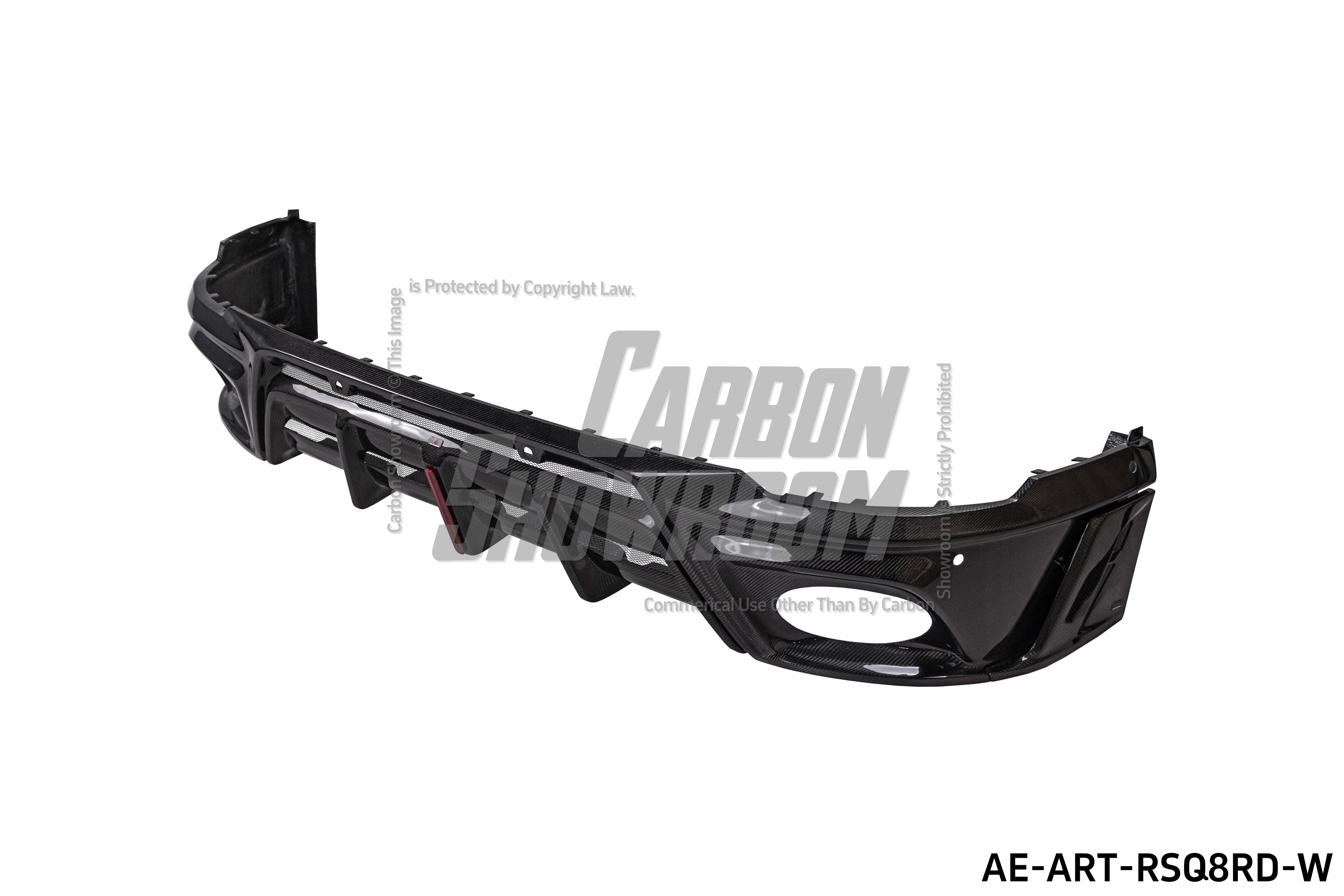 Audi RSQ8 2021 2022 2023 2024 SQ8 Q8 (requires you to upgrade the exhaust tips to RSQ8 version) 2020 2021 2022 2023 2024 with Aftermarket Parts - AE Rear Diffuser Pre-Preg Carbon Fiber from ArmorExtend
