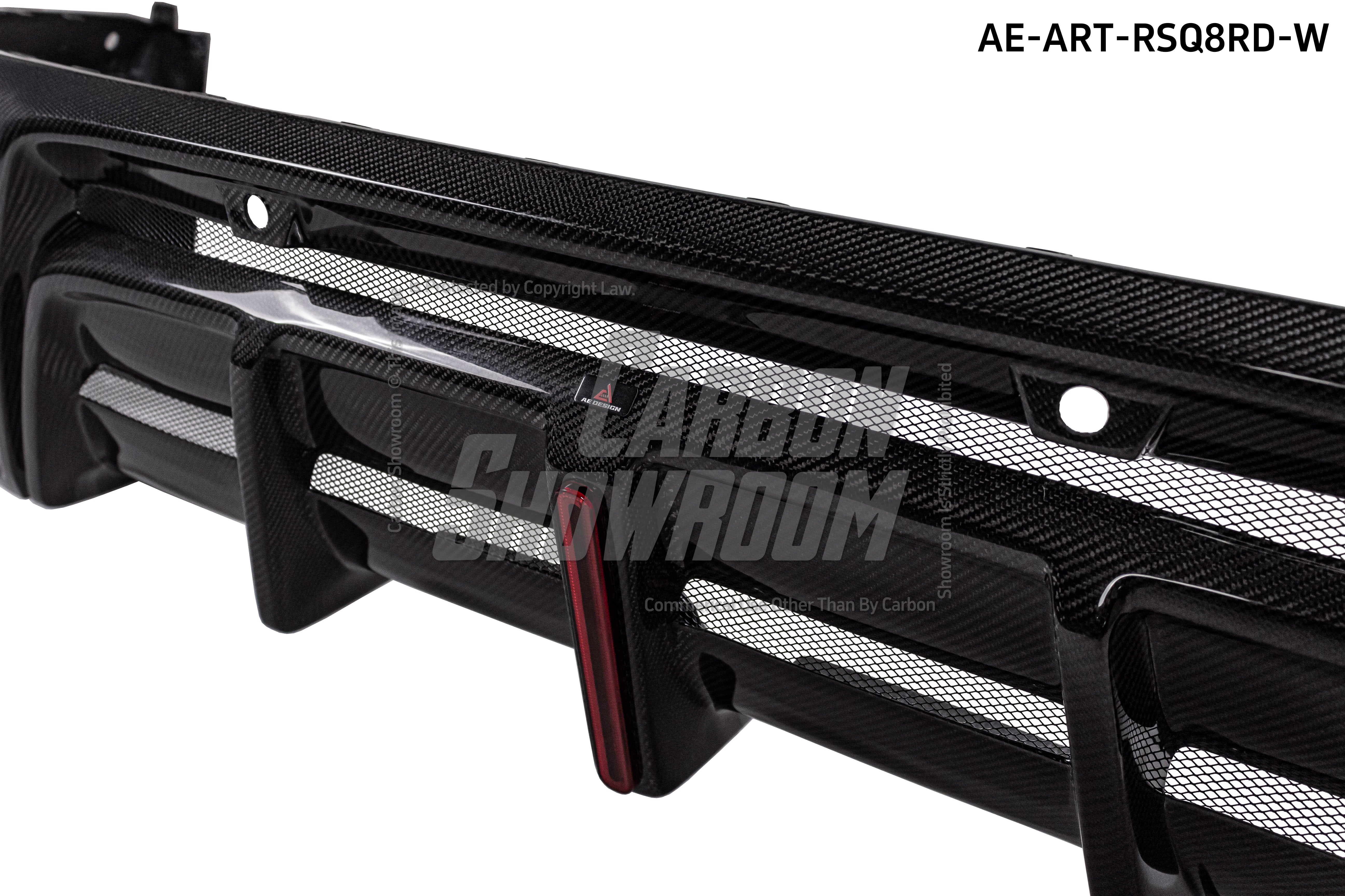 Audi RSQ8 2021 2022 2023 2024 SQ8 Q8 (requires you to upgrade the exhaust tips to RSQ8 version) 2020 2021 2022 2023 2024 with Aftermarket Parts - AE Rear Diffuser Pre-Preg Carbon Fiber from ArmorExtend