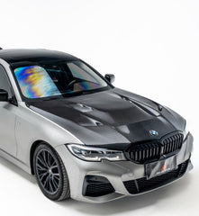 BMW 3 Series M340i 330i G20 G21 (Fits Both Pre-LCI & LCI) 2019-ON with Aftermarket Parts - Vented Hood Bonnet Carbon Fiber from ArmorExtend