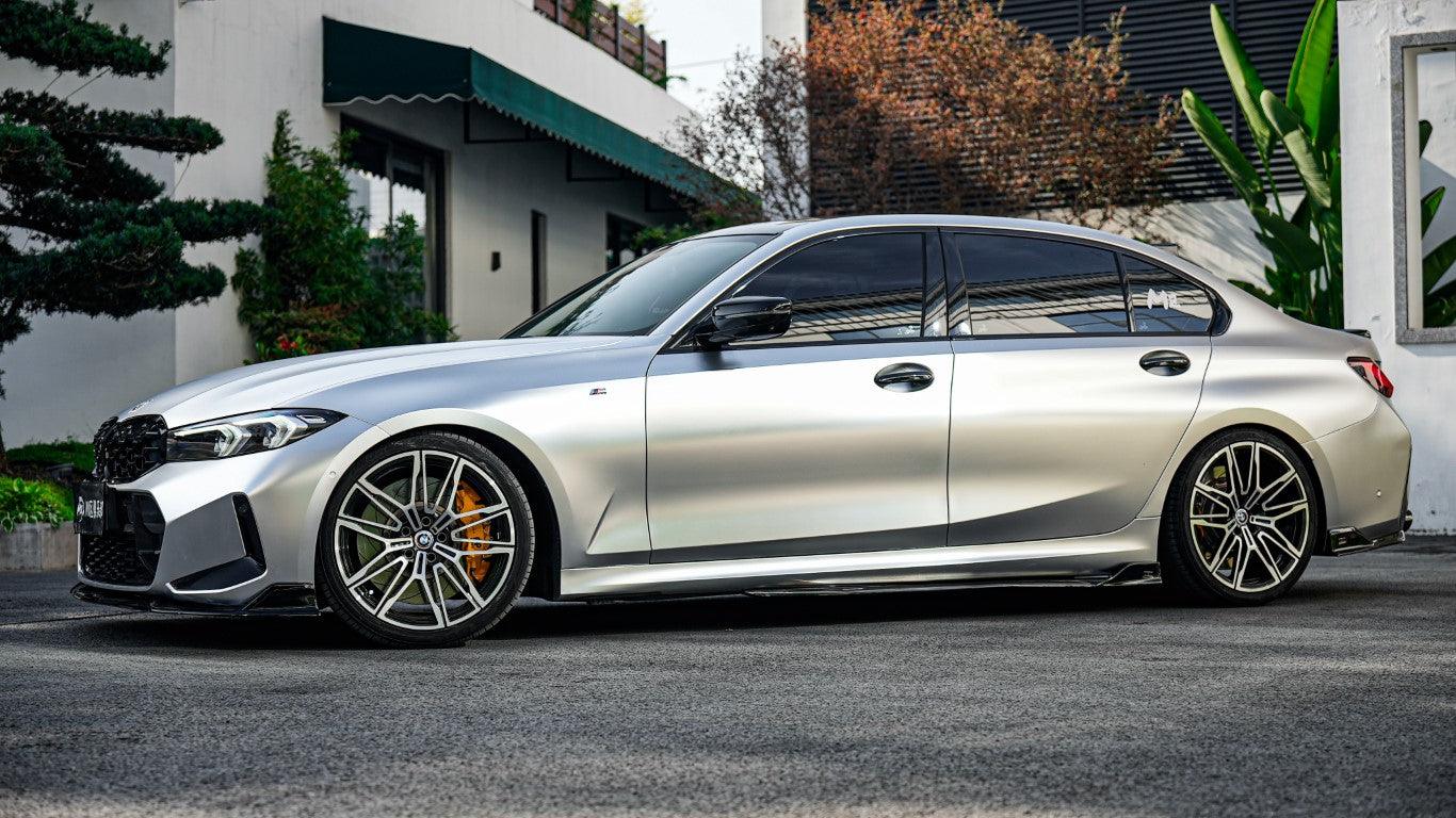 BMW 3 Series G20 330i M340i 2023 2024 LCI with Aftermarket Parts - Plustic Style Side Skirts ABS?from ArmorExtend?