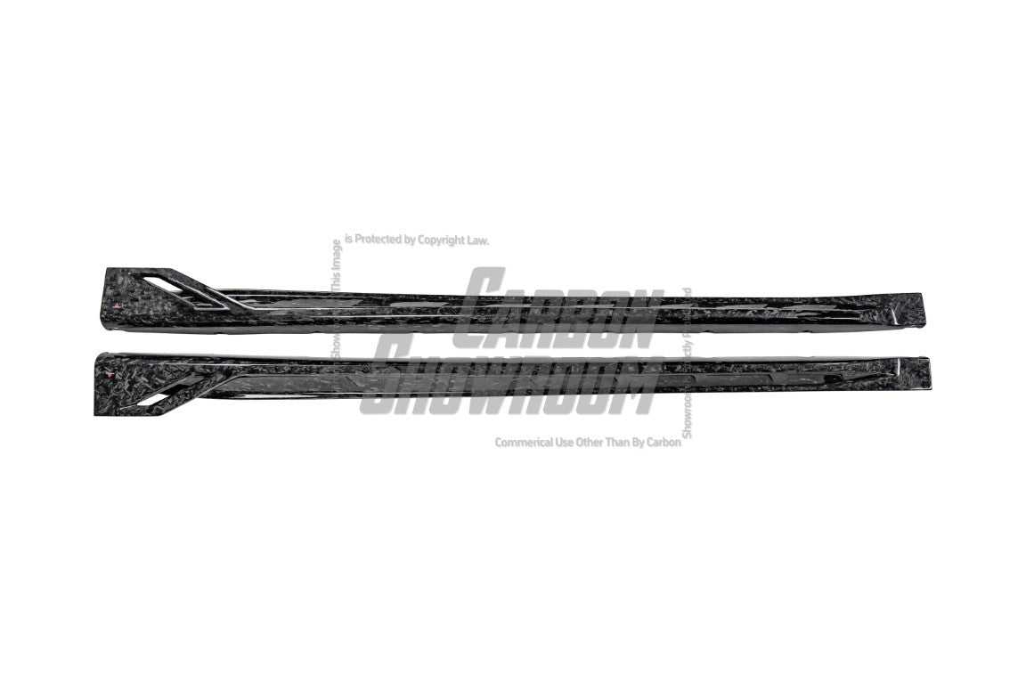 BMW M3 G80 G81 2021 2022 2023 2024 & M4 G82 G83 2021 2022 2023 2024 with Aftermarket Parts - AE Style Side Skirts Carbon Fiber from ArmorExtend