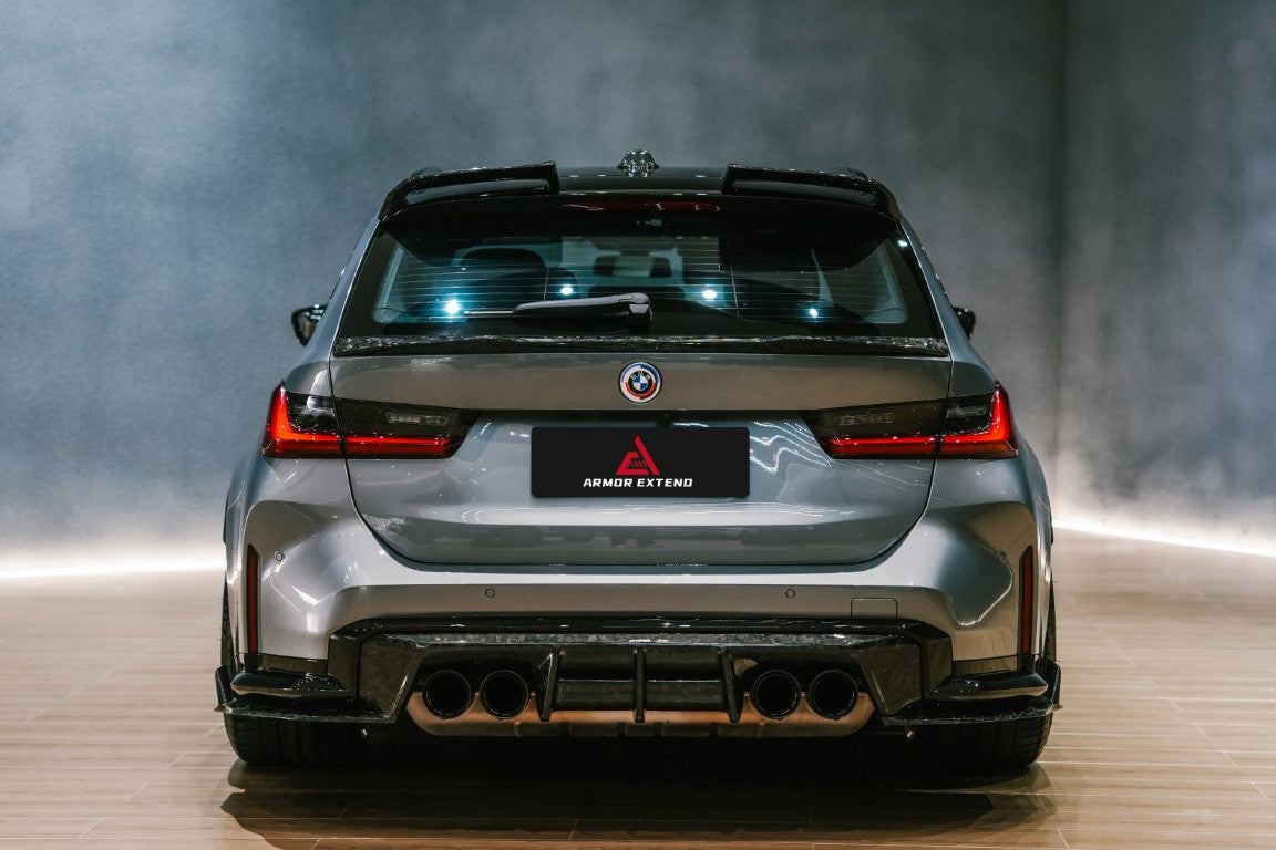 BMW M3CS M3C M3 G81 2021-ON & 3 Series M340i 330i G21 (Fits Both Pre-LCI & LCI) 2019-ON with Aftermarket Parts - Rear Roof Spoiler Dry Pre-preg Carbon Fiber from Armorextend