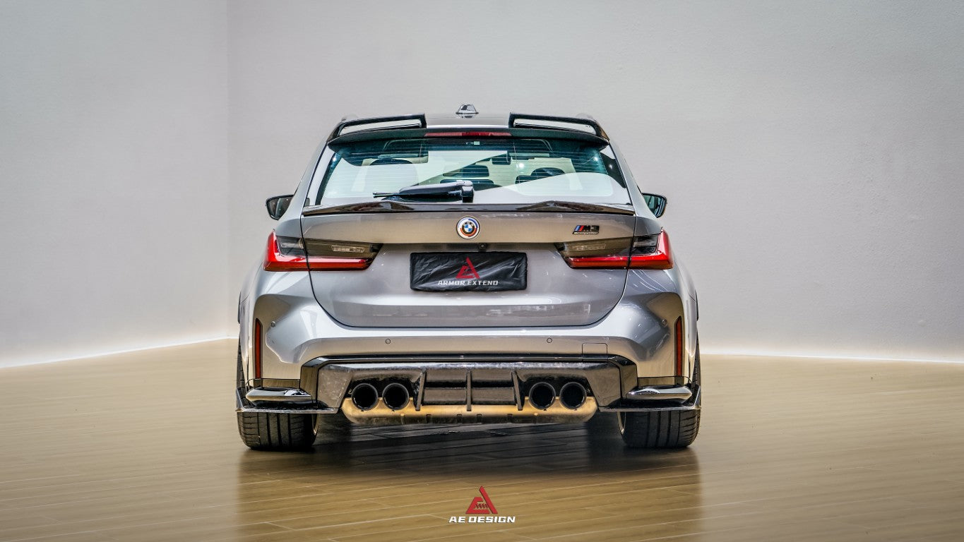 BMW M3CS M3C M3 G81 2021-ON & 3 Series M340i 330i G21 (Fits Both Pre-LCI & LCI) 2019-ON with Aftermarket Parts - Rear Roof Spoiler Dry Pre-preg Carbon Fiber from Armorextend
