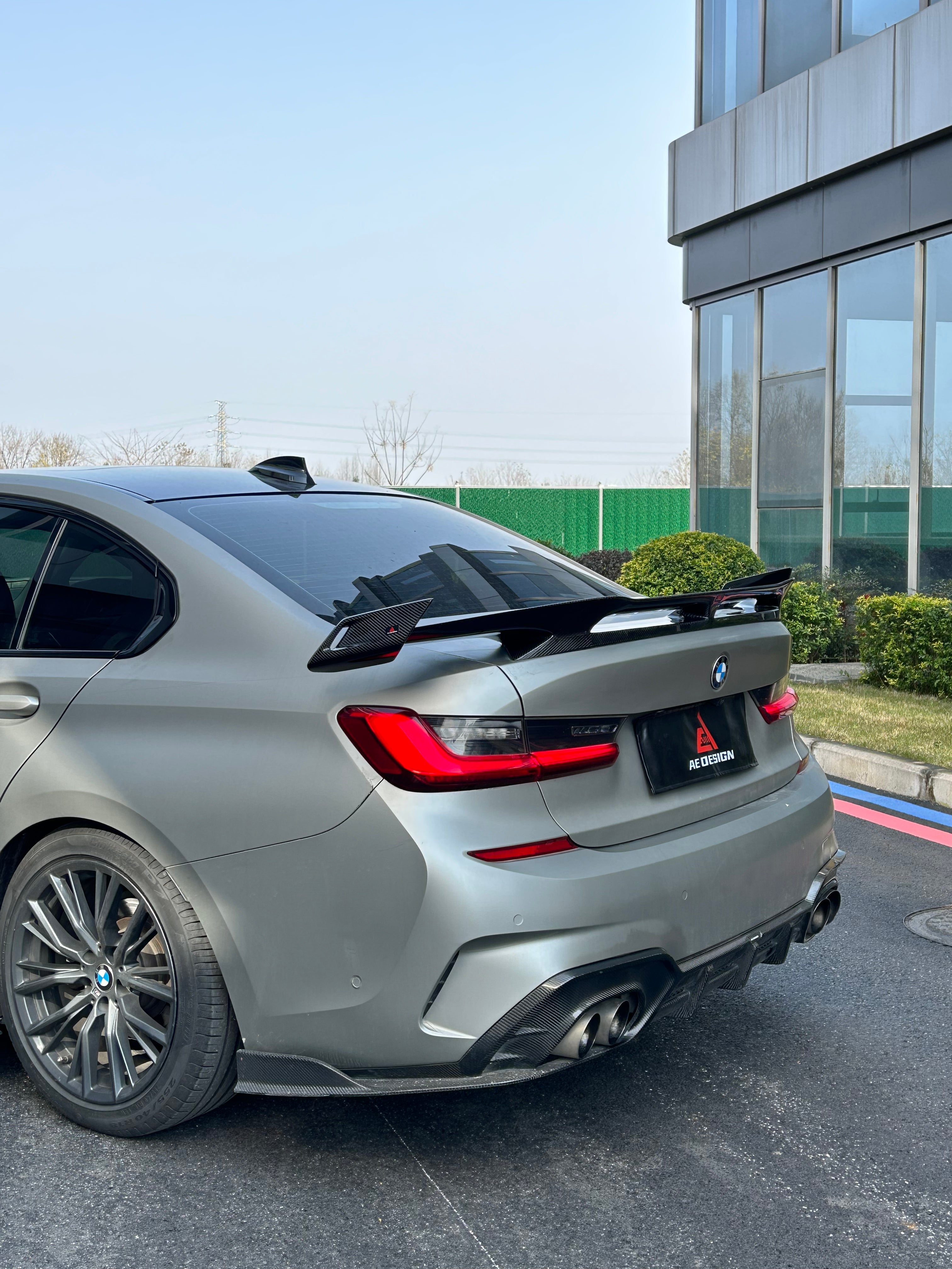 BMW M3 G80 2021-ON & 3 Series 330i M340i (Fits Both Pre-LCI & LCI) G20 2019-ON with Aftermarket Parts - AE Rear Wing Spoiler Carbon Fiber from Aero Republic