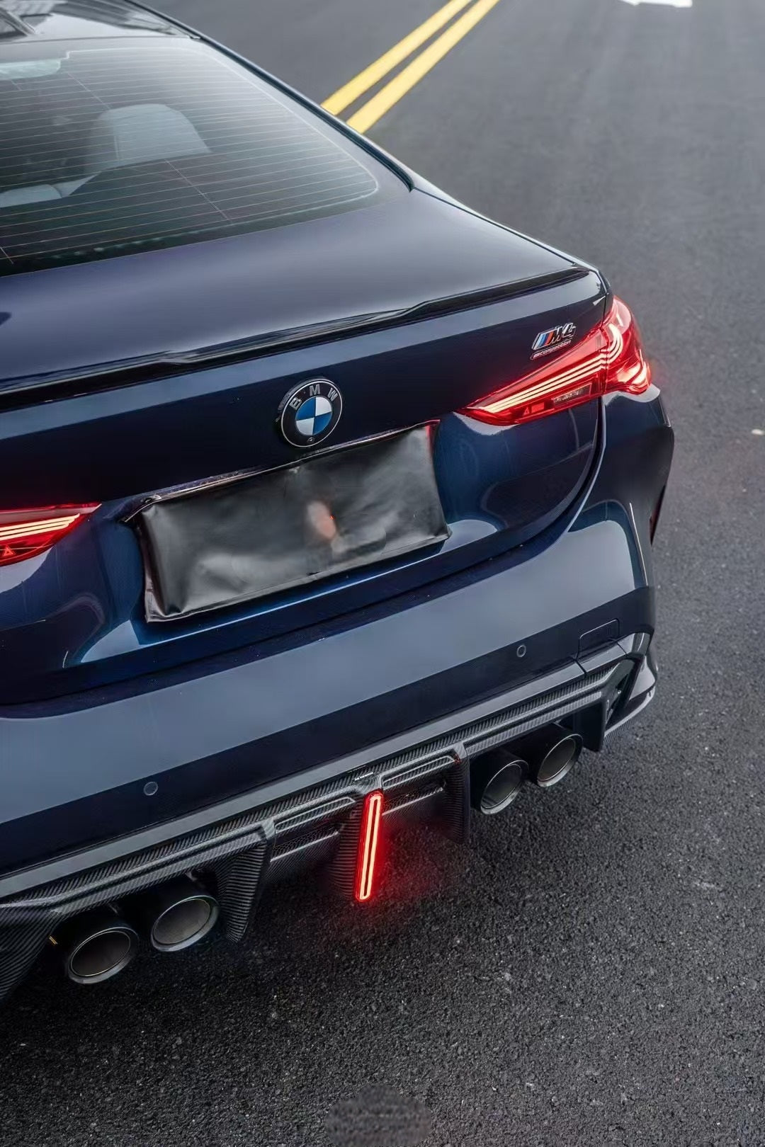 BMW M3 G80 G81 2021-ON & M4 G82 G83 2021-ON with Aftermarket Parts - V3 Rear Diffuser & Rear Canards Carbon Fiber from?ArmorExtend