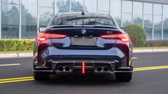 BMW M3 G80 G81 2021-ON & M4 G82 G83 2021-ON with Aftermarket Parts - V3 Rear Diffuser & Rear Canards Carbon Fiber from?ArmorExtend