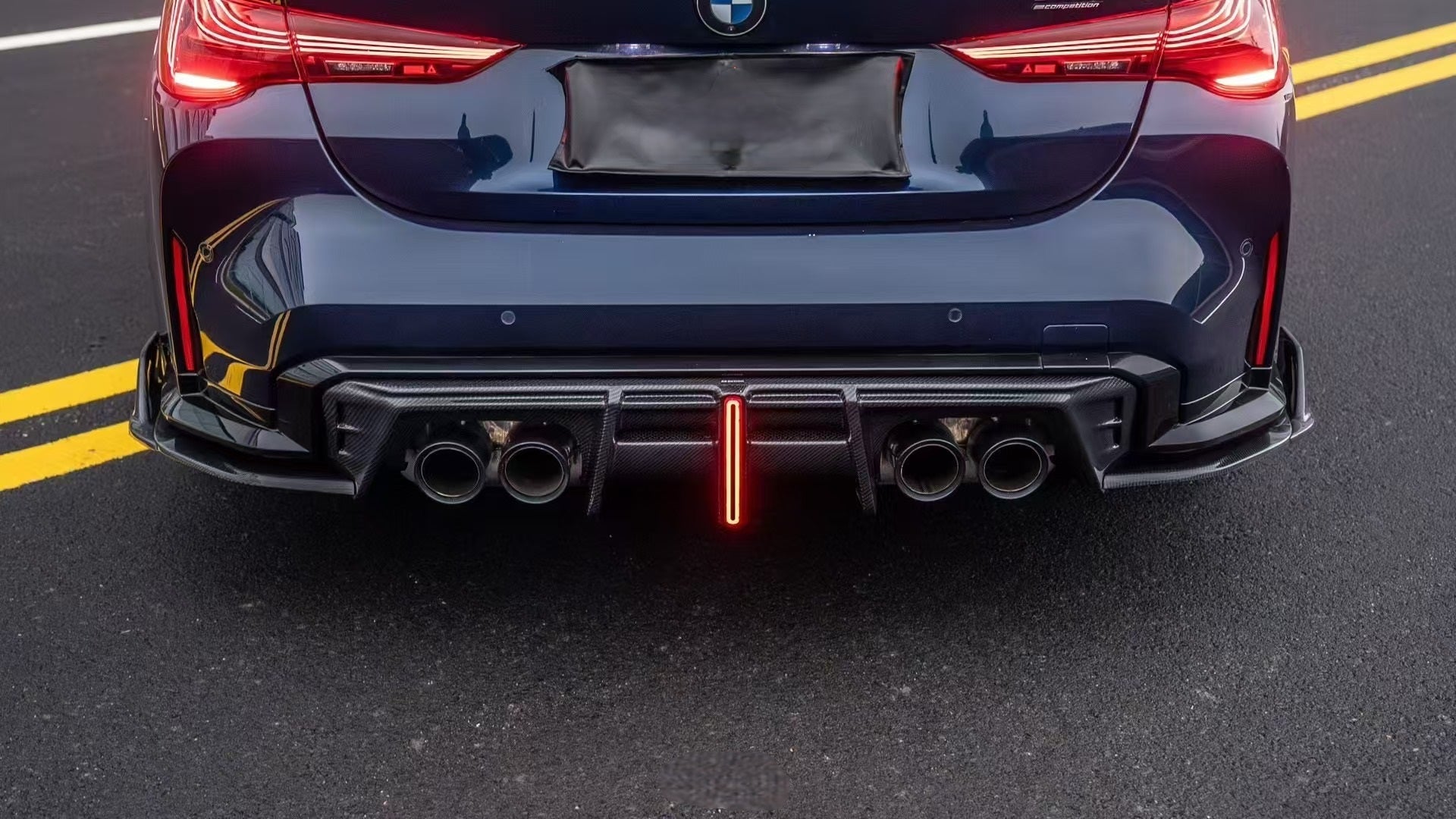 BMW M3 G80 G81 2021-ON & M4 G82 G83 2021-ON with Aftermarket Parts - V3 Rear Diffuser & Rear Canards Carbon Fiber from?ArmorExtend