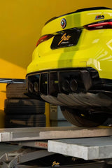 BMW M3 G80 G81 2021 2022 2023 2024 & M4 G82 G83 2021 2022 2023 2024 with Aftermarket Parts - AE V2 Style?Rear Diffuser & Canards Carbon Fiber from ?ArmorExtend