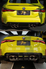 BMW M3 G80 G81 2021 2022 2023 2024 & M4 G82 G83 2021 2022 2023 2024 with Aftermarket Parts - AE V2 Style?Rear Diffuser & Canards Carbon Fiber from ?ArmorExtend