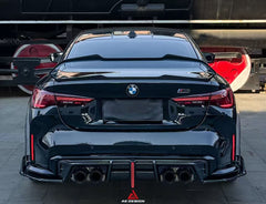 BMW M3 G80 G81 2021 2022 2023 2024 & M4 G82 G83 2021 2022 2023 2024 with Aftermarket Parts - AE V2 Style?Rear Diffuser & Canards Carbon Fiber from ?ArmorExtend
