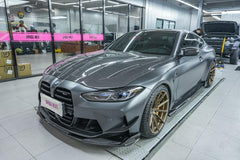 BMW M3 G80 G81 2021 2022 2023 2024 & M4 G82 G83 2021 2022 2023 2024 with Aftermarket Parts - AE Style Front Canards?Carbon Fiber?from ArmorExtend