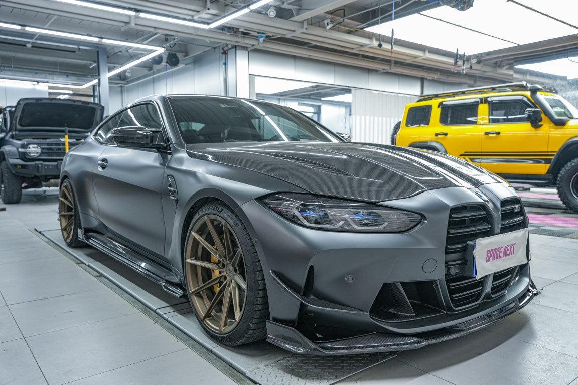 BMW M3 G80 2021-ON M4 G82 G83 2021-ON with Aftermarket Parts - ART Style Carbon Fiber Front Lip?from ?ArmorExtend