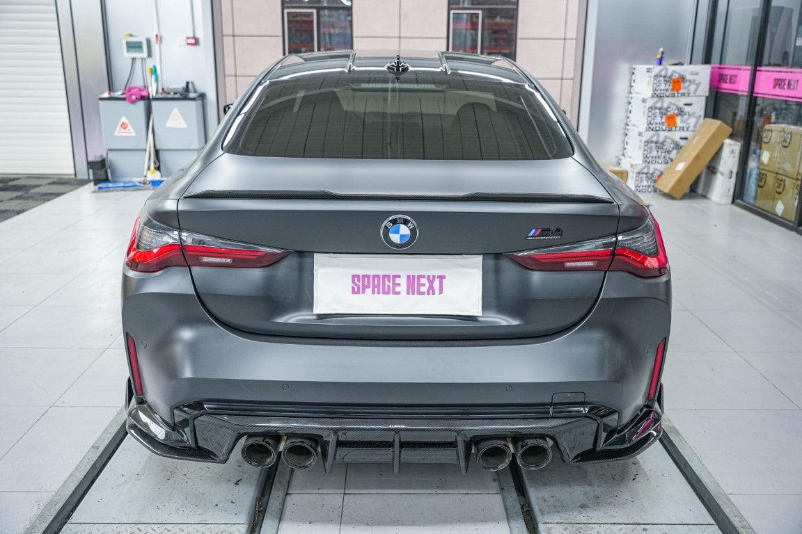 BMW M3 G80 G81 2021 2022 2023 2024 M4 G82 G83 2021 2022 2023 2024?with Aftermarket Parts - AE Style?Rear Diffuser & Canards?Carbon Fiber from? ArmorExtend