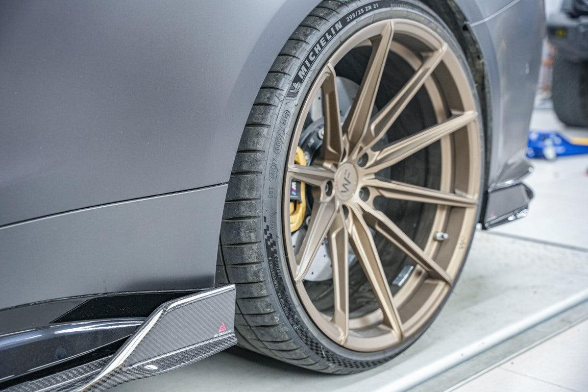 BMW M3 G80 G81 2021 2022 2023 2024 & M4 G82 G83 2021 2022 2023 2024 with Aftermarket Parts - AE Style Side Skirts Carbon Fiber from ArmorExtend