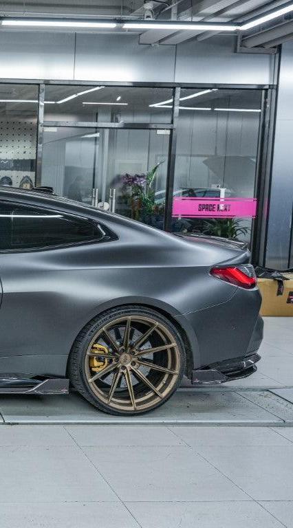 BMW M3 G80 G81 2021 2022 2023 2024 M4 G82 G83 2021 2022 2023 2024?with Aftermarket Parts - AE Style?Rear Diffuser & Canards?Carbon Fiber from? ArmorExtend