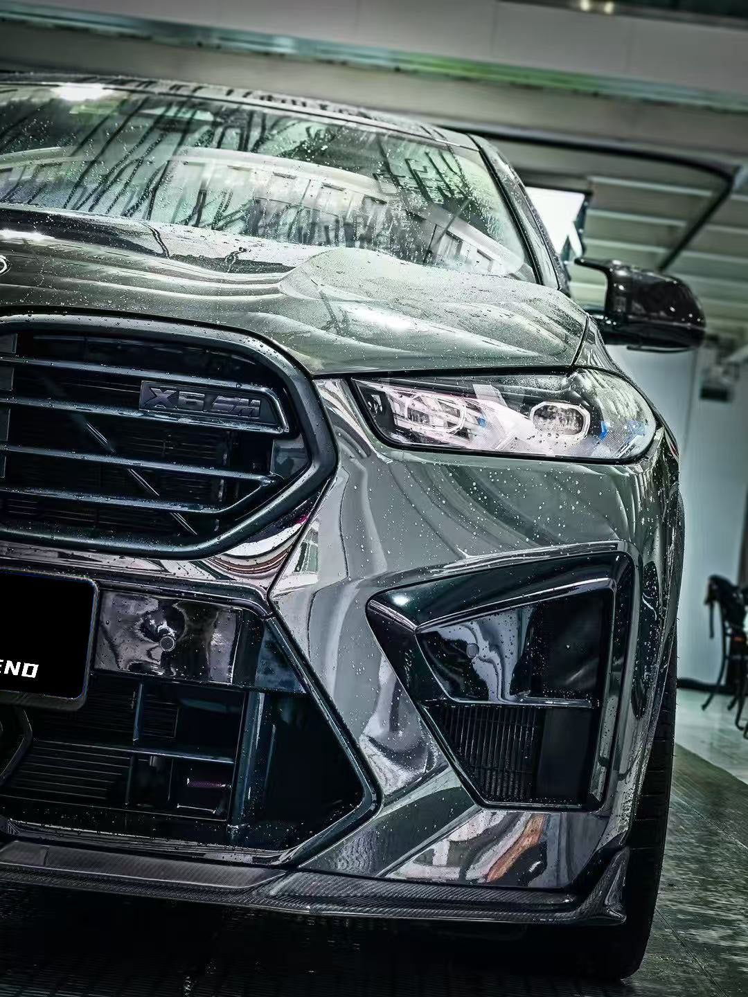 BMW X5M X5MC F95 & X6M X6MC F96 2024-ON (LCI) With Aftermarket Parts - AE Style Front Lip Carbon Fiber?from ArmorExtend