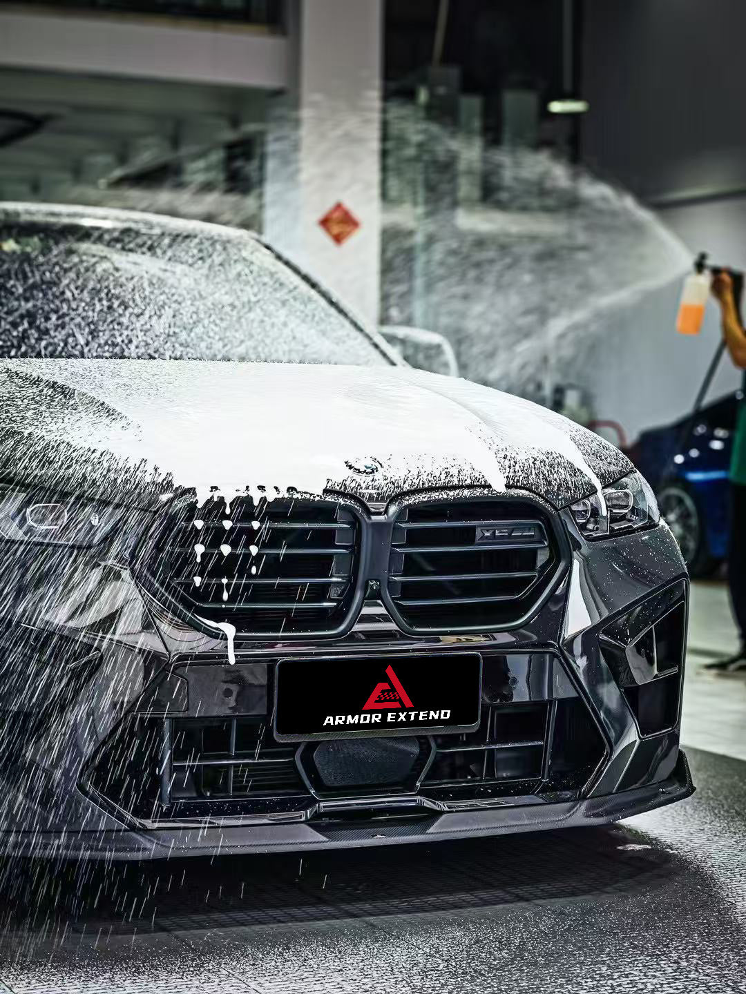 BMW X5M X5MC F95 & X6M X6MC F96 2024-ON (LCI) With Aftermarket Parts - AE Style Front Lip Carbon Fiber?from ArmorExtend