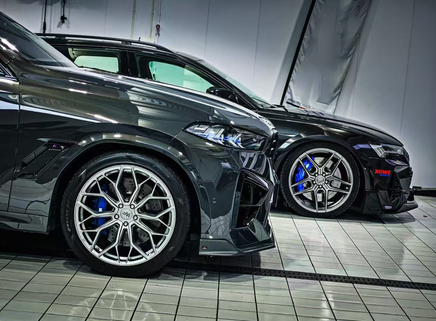 BMW X5M X5MC F95 & X6M X6MC F96 2024-ON (LCI) With Aftermarket Parts - AE Style Front Lip Carbon Fiber?from ArmorExtend