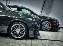 BMW X5M X5MC F95 & X6M X6MC F96 2024-ON (LCI) With Aftermarket Parts - AE Style Front Lip Carbon Fiber?from ArmorExtend