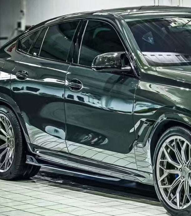 BMW X5 M60i xDrive50e x/sDrive40i G05 (Fits Both Pre-LCI & LCI) 2020-ON & X5M X5MC F95 (Fits Both Pre-LCI & LCI) 2020-ON & X6 M60I xDrive40i G06 (Fits Pre-LCI & LCI) 2020-ON & X6M X6MC F96 (Fits Pre-LCI & LCI) 2020-ON?with Aftermarket Parts - AE V2 Side Skirts?Pre-preg Pre-preg Carbon Fiber?from Armorextend