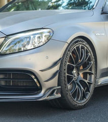 Mercedes Benz C-Class C63S C63 AMG W205 Coupe Convertible 2015 2016 2017 2018 2019 2020 2021 2022 2023 (suitable for both pre-facelift and facelift) with Aftermarket Parts - AE Front Canards Carbon Fiber from ArmorExtend