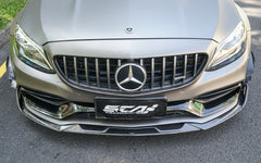 Mercedes Benz C-Class C63S C63 AMG W205 Coupe Convertible 2015 2016 2017 2018 2019 2020 2021 2022 2023 (suitable for both pre-facelift and facelift) with Aftermarket Parts - AE Front Lip Carbon Fiber from?ArmorExtend