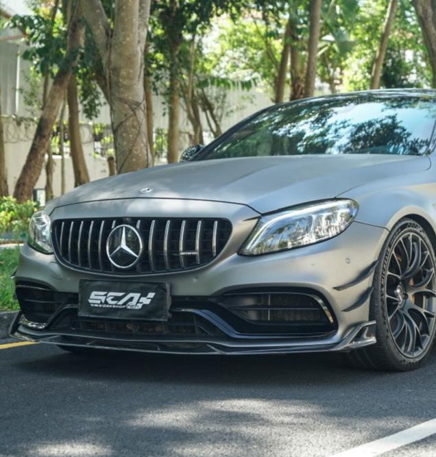 Mercedes Benz C-Class C63S C63 AMG W205 Coupe Convertible 2015 2016 2017 2018 2019 2020 2021 2022 2023 (suitable for both pre-facelift and facelift) with Aftermarket Parts - AE Front Lip Carbon Fiber from ArmorExtend