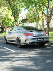 Mercedes Benz C-Class C63S C63 AMG W205 Coupe Convertible 2015 2016 2017 2018 2019 2020 2021 2022 2023 (suitable for both pre-facelift and facelift. Pre-facelift requires exhaust tips from facelifted version) & C-Class C63S C63 AMG W205 Coupe Convertible 2015 2016 2017 2018 2019 2020 2021 2022 2023 (suitable for both pre-facelift and facelift) with Aftermarket Parts - AE Rear Diffuser & Canards Carbon Fiber?from ArmorExtend 

