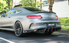 Mercedes Benz C-Class C63S C63 AMG W205 Coupe Convertible 2015 2016 2017 2018 2019 2020 2021 2022 2023 (suitable for both pre-facelift and facelift. Pre-facelift requires exhaust tips from facelifted version) & C-Class C63S C63 AMG W205 Coupe Convertible 2015 2016 2017 2018 2019 2020 2021 2022 2023 (suitable for both pre-facelift and facelift) with Aftermarket Parts - AE Rear Diffuser & Canards Carbon Fiber?from ArmorExtend 
