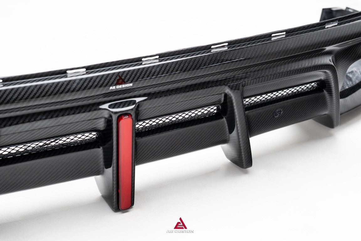 Porsche Panamera 976 Base 4 4S E-Hybird GTS Turbo 2024-ON with Aftermarket Parts - AE Desgin ART Rear Diffuser Carbon Fiber?from ArmorExtend 