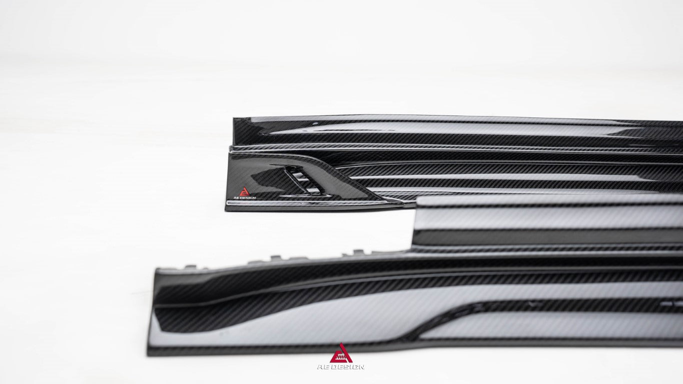 Porsche Panamera 976 Base 4 4S E-Hybird GTS Turbo 2024-ON with Aftermarket Parts - AE Desgin ART Side Skirts Carbon Fiber?from ArmorExtend