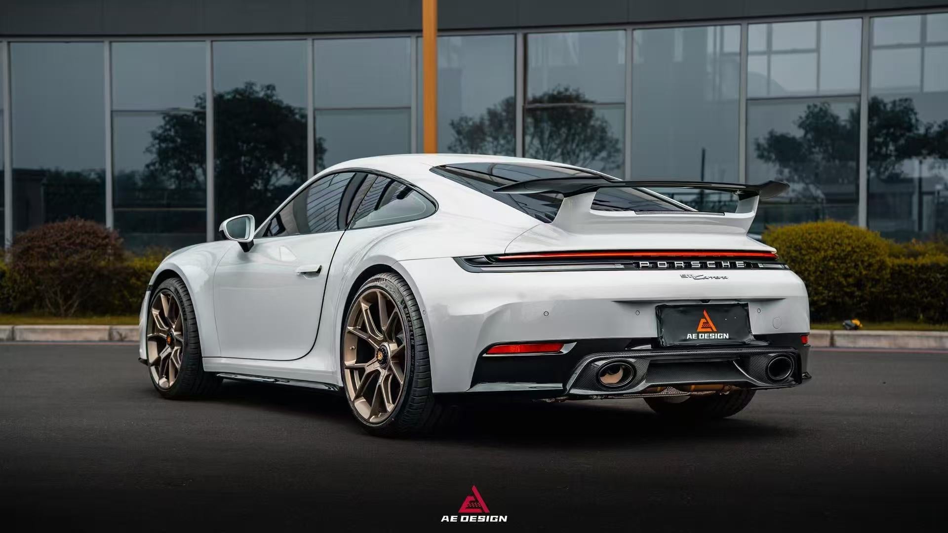Porsche 911 992.2 Carerra Base/S/T/4S/Targa4S 2025-ON (Fits SportDesign Oval Exhaust Tips) with Aftermarket Parts - Rear Diffuser Pre-preg Carbon Fiber from Armorextend