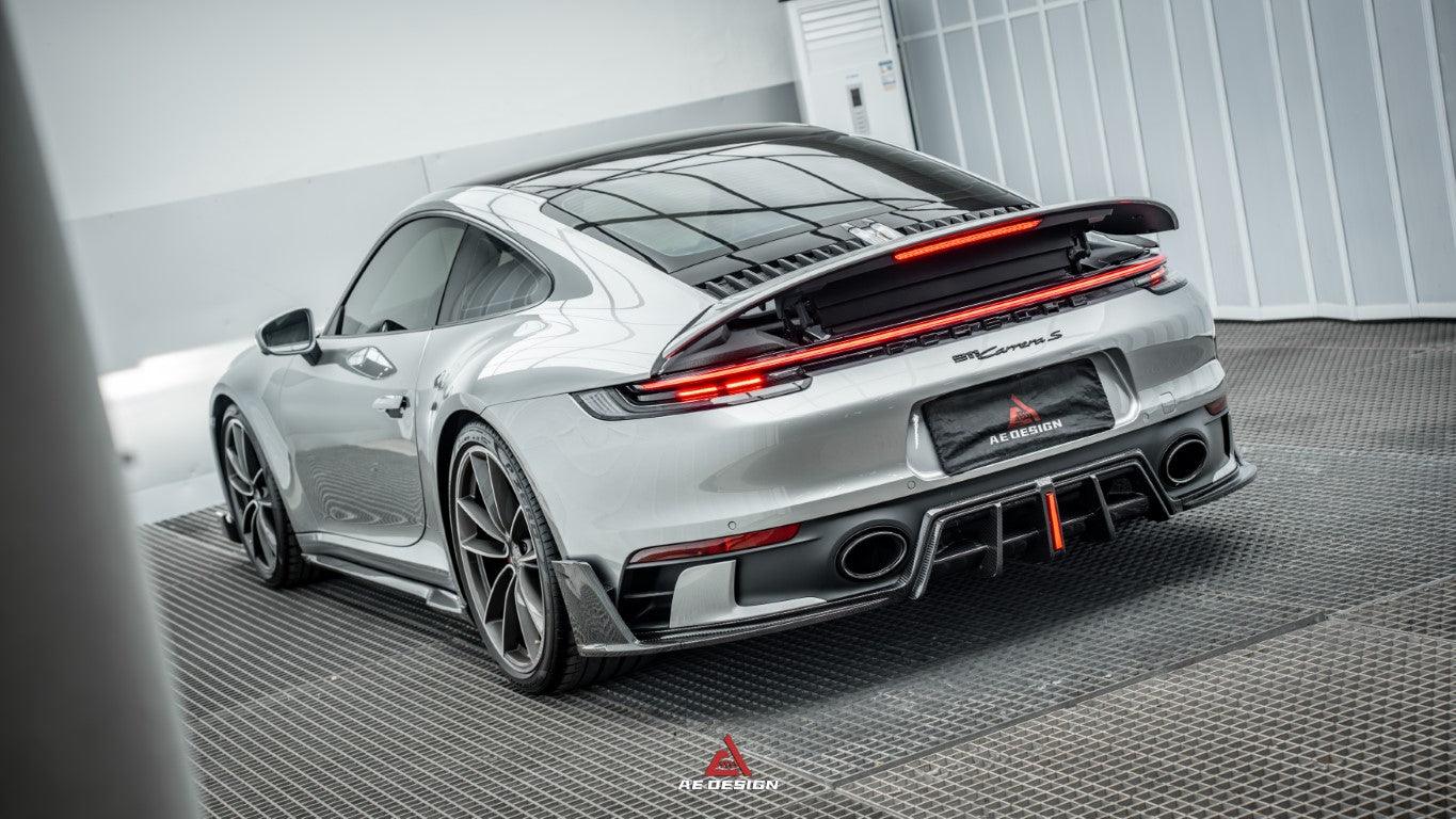 Porsche 911 992 Carrera/4/S/4S (Fits Aero Kit / Sport Package Only)2020-ON with Aftermarket Parts-ART Style Carbon Fiber Rear Diffuser  Canards from Armorextend