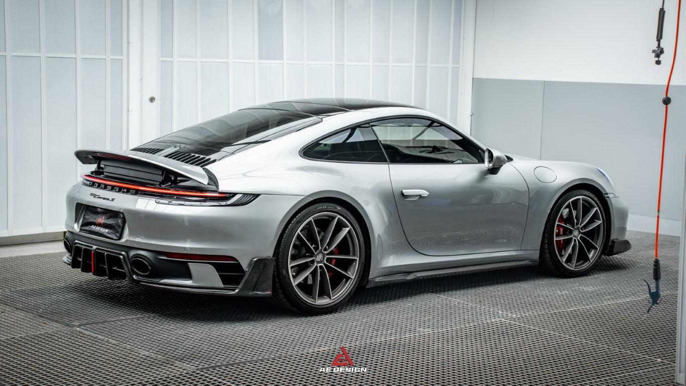 Porsche 911 992 Carrera/4/S/4S (Fits Aero Kit / Sport Package Only）2020-ON with Aftermarket Parts-ART Style Carbon Fiber Rear Diffuser  Canards from Armorextend