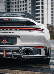 Porsche 911 992 Carrera/4/S/4S (Fits Aero Kit / Sport Package Only)2020-ON with Aftermarket Parts-ART Style Carbon Fiber Rear Diffuser  Canards from Armorextend