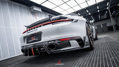 Porsche 911 992 Carrera/4/S/4S (Fits Aero Kit / Sport Package Only)2020-ON with Aftermarket Parts-ART Style Carbon Fiber Rear Diffuser  Canards from Armorextend