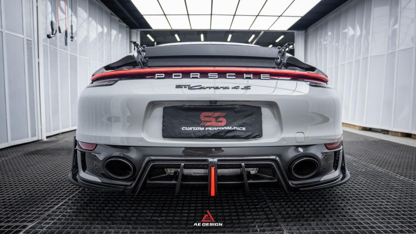 Porsche 911 992 Carrera/4/S/4S (Fits Aero Kit / Sport Package Only)2020-ON with Aftermarket Parts-ART Style Carbon Fiber Rear Diffuser  Canards from Armorextend
