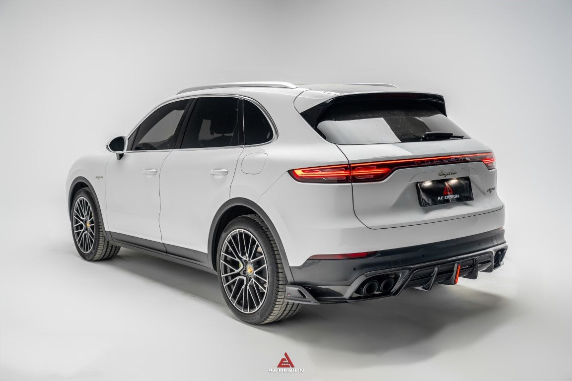 Porsche Cayenne Coupe 9Y0 9Y0.1 9Y0.2 9Y3 9Y3.1 9Y3.2 Base/S/Turbo/E-Hybrid 2019 2020 2021 2022 2023 2024?with Aftermarket Parts - AE Rear Diffuser & Rear Canards?Carbon Fiber from ArmorExtend