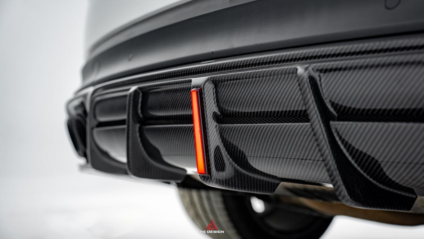 Porsche Cayenne Coupe 9Y0 9Y0.1 9Y0.2 9Y3 9Y3.1 9Y3.2 Base/S/Turbo/E-Hybrid 2019 2020 2021 2022 2023 2024?with Aftermarket Parts - AE Rear Diffuser & Rear Canards?Carbon Fiber from ArmorExtend