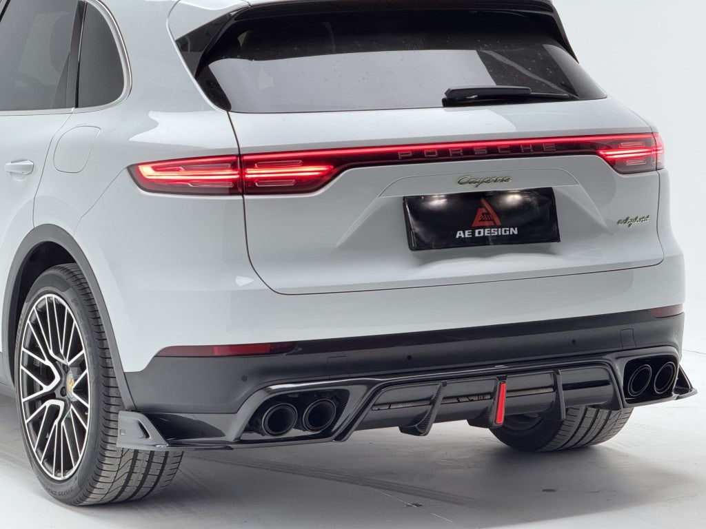 Porsche Cayenne Coupe 9Y0 9Y0.1 9Y0.2 9Y3 9Y3.1 9Y3.2 Base/S/Turbo/E-Hybrid 2019 2020 2021 2022 2023 2024?with Aftermarket Parts - AE Rear Diffuser & Rear Canards?Carbon Fiber from ArmorExtend